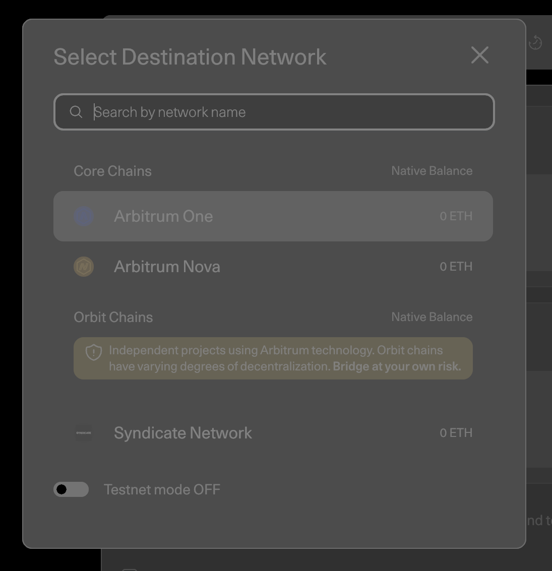 Add the desired network to your Web3 wallet